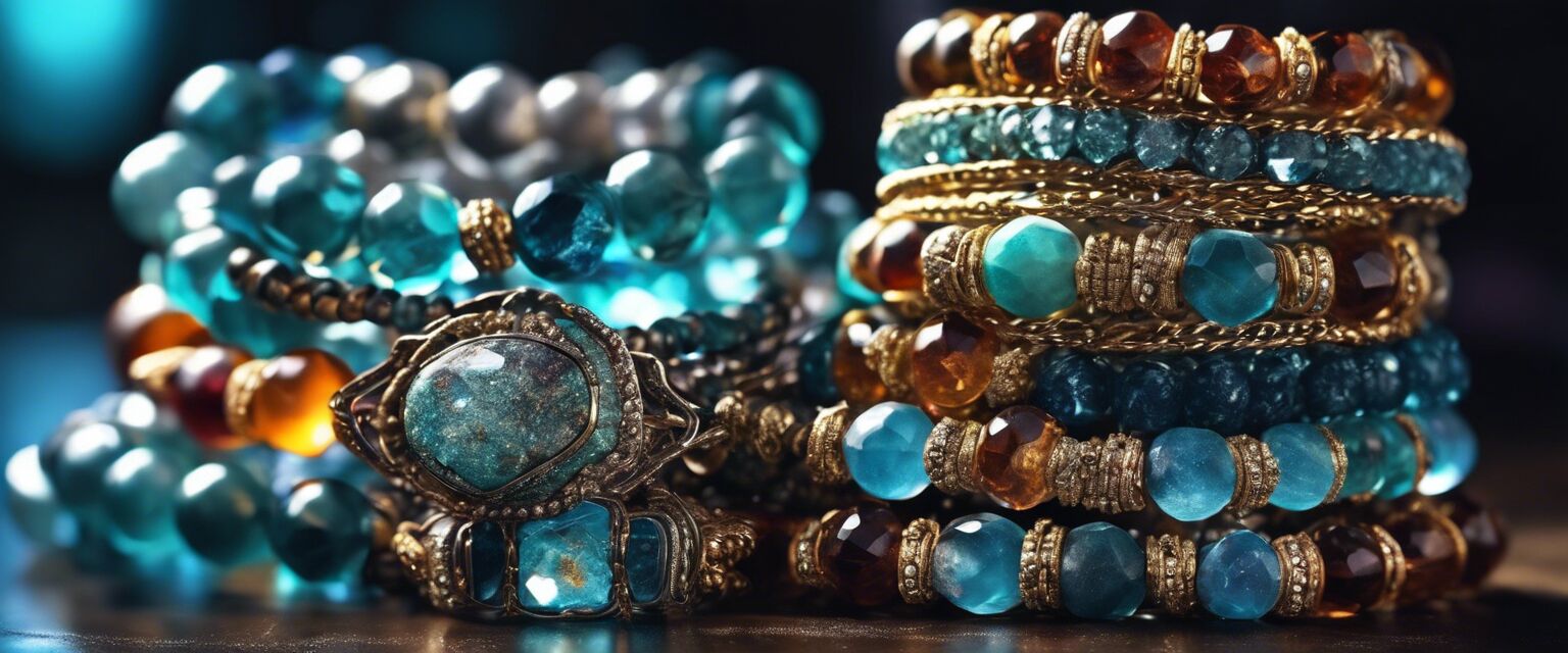 Stacked healing crystal bracelets