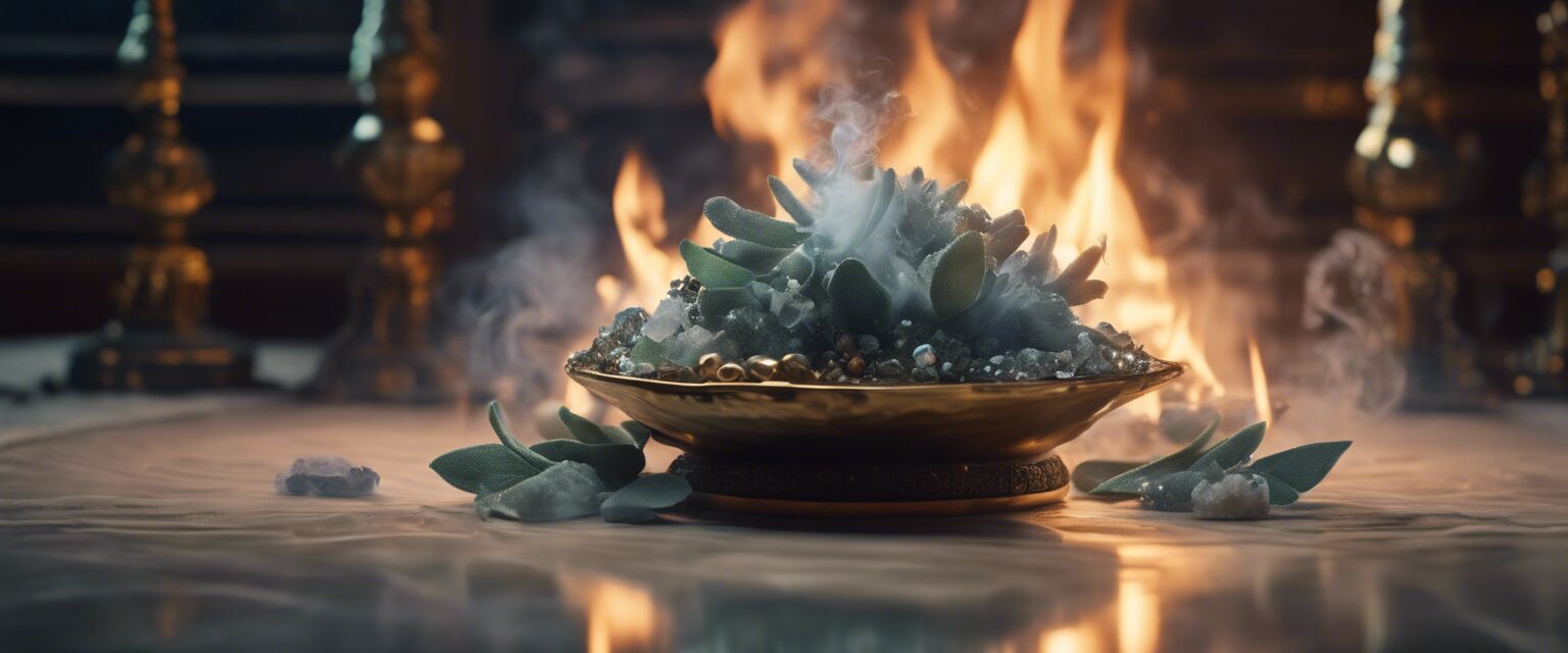 Smoke cleansing of healing crystals